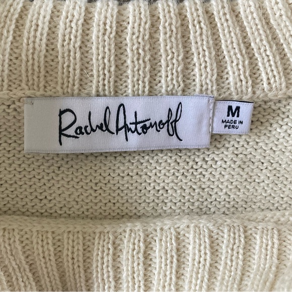 Rachel Antanoff Intarsia Knit Alpaca Wool Hot Dog Fair Isle Sweater NWOT - Picture 7 of 11